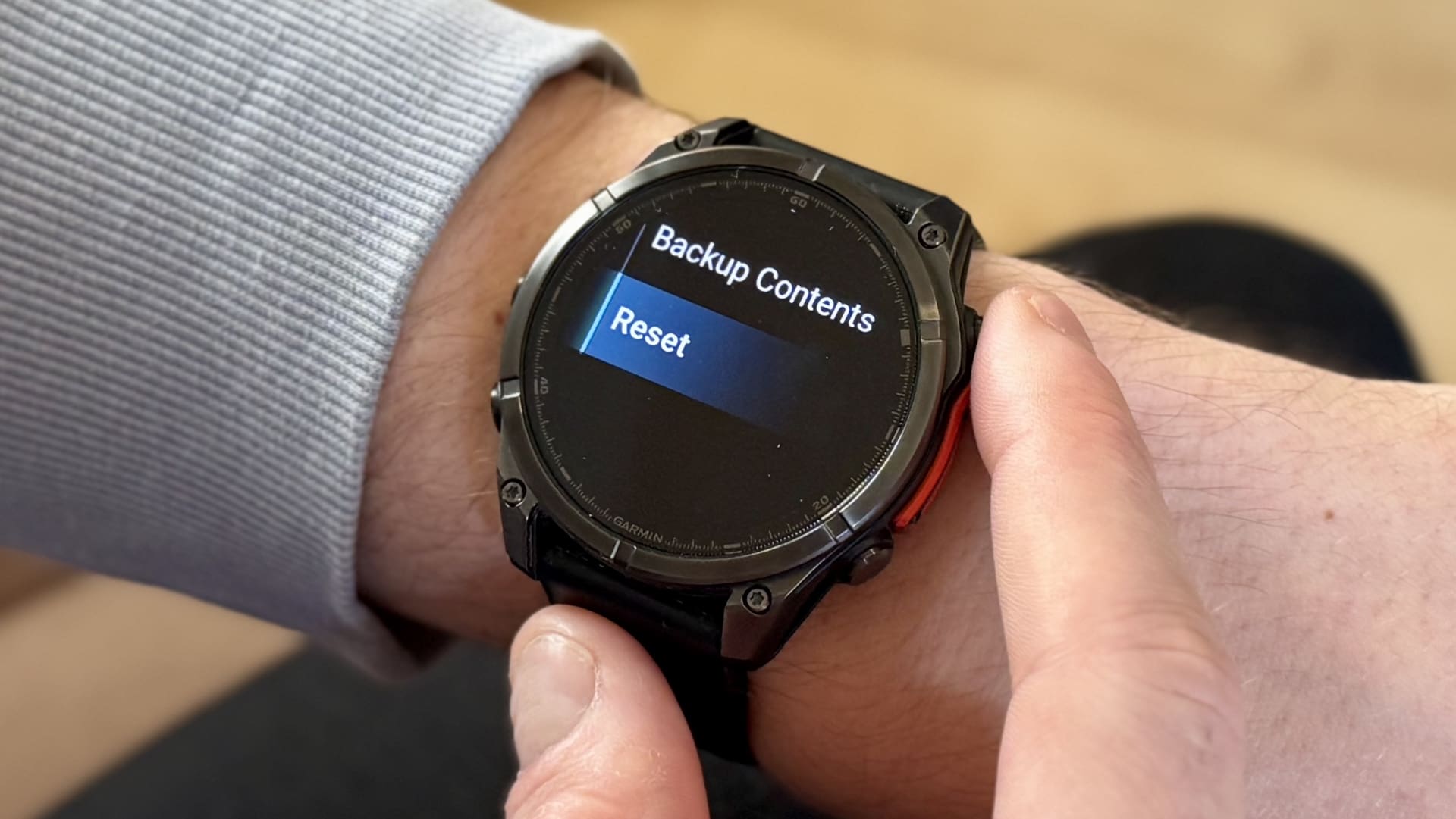 Garmin watch reset comparison table soft reset hard reset factory reset