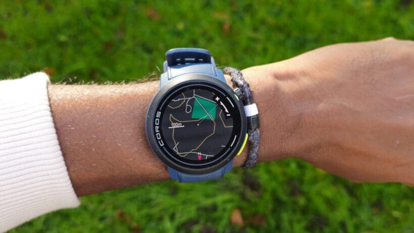 Coros Pace Pro maps on a wrist