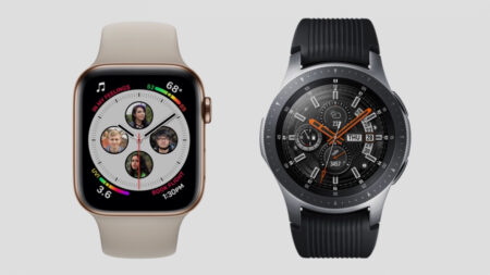 Apple Watch Series 4 v Samsung Galaxy Watch: The flagship smartwatches face off Apple Watch Series 4 v Samsung Galaxy Watch: The flagship smartwatches face off