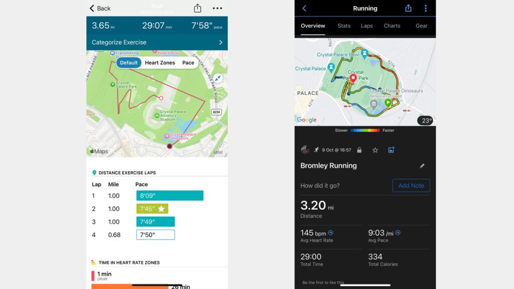 Fitbit Charge 6 run data
