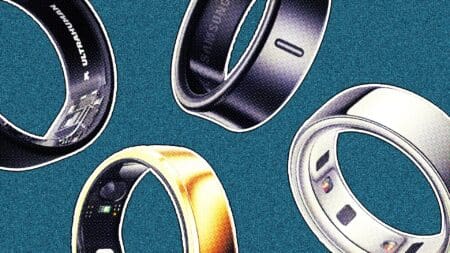 a composite image of the industry's best smart ring, including those from Oura, RingConn, Ultrahuman, and Samsung