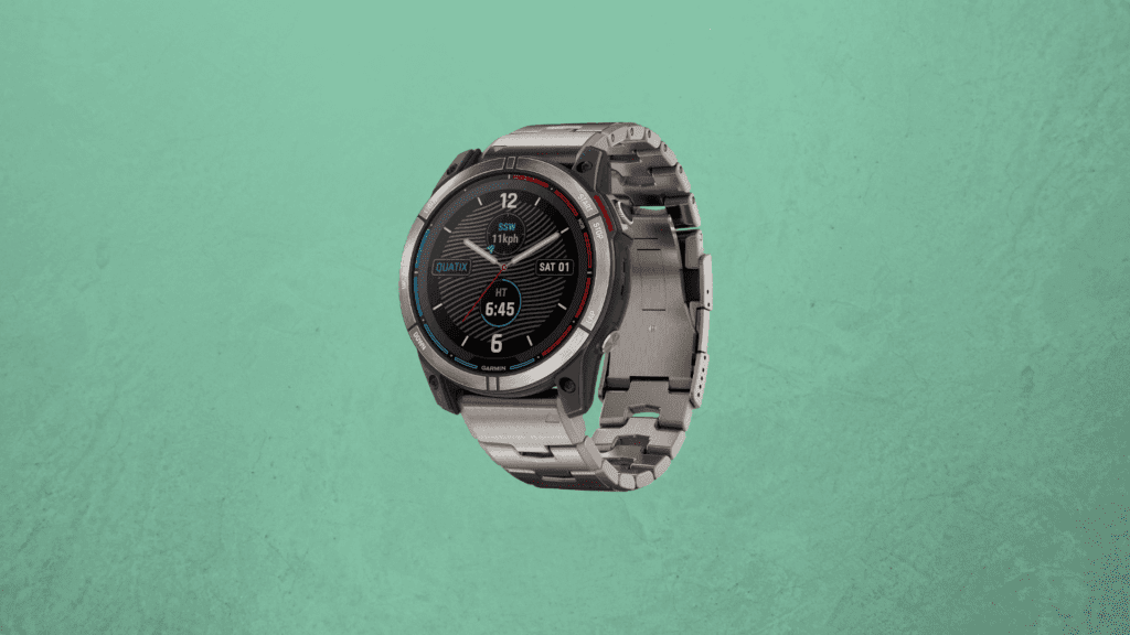 Score a $500 discount on the Garmin quatix 7X Solar Edition Garming Quatix 7X Solar Edition Deals Article image showing the watch on a greeen background