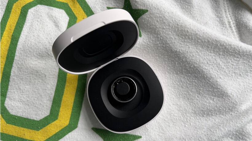 top down view of leep ring gen 1 charging case