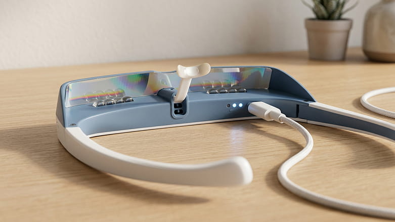 Luminette glasses charging