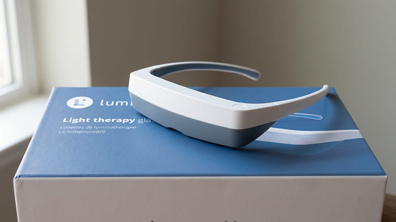 Luminette glasses on a box