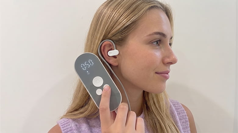 Nuropod vagus nerve stimulation device in session