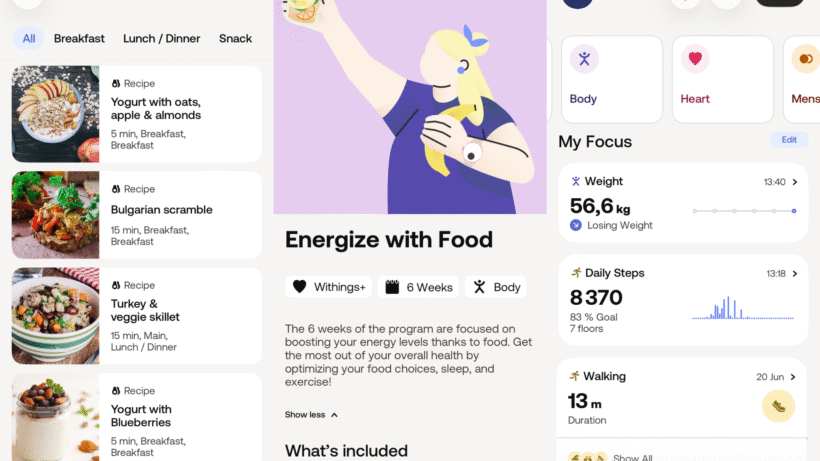 Withings app interface