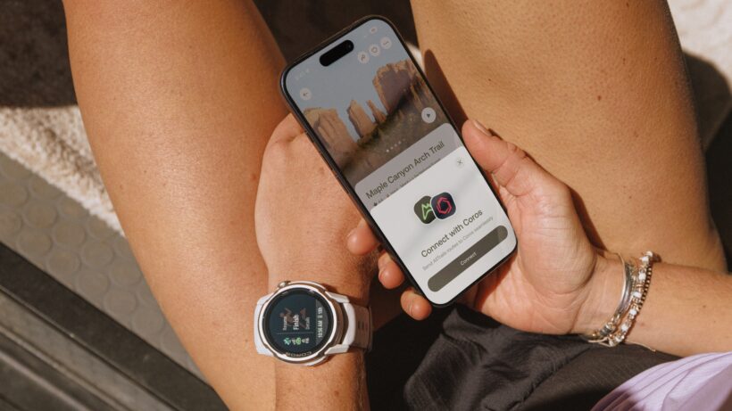 coros-alltrails-app-with-phone