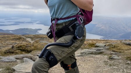 Dnsys X1 review: An exoskeleton that’s not quite mountain-ready dnsys-on-body-hiking