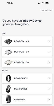 InBody app on iOS